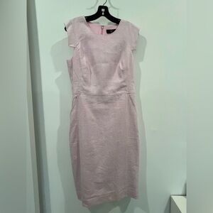 J. Crew Pale Pink Cap-Sleeve Midi Sheath Dress
